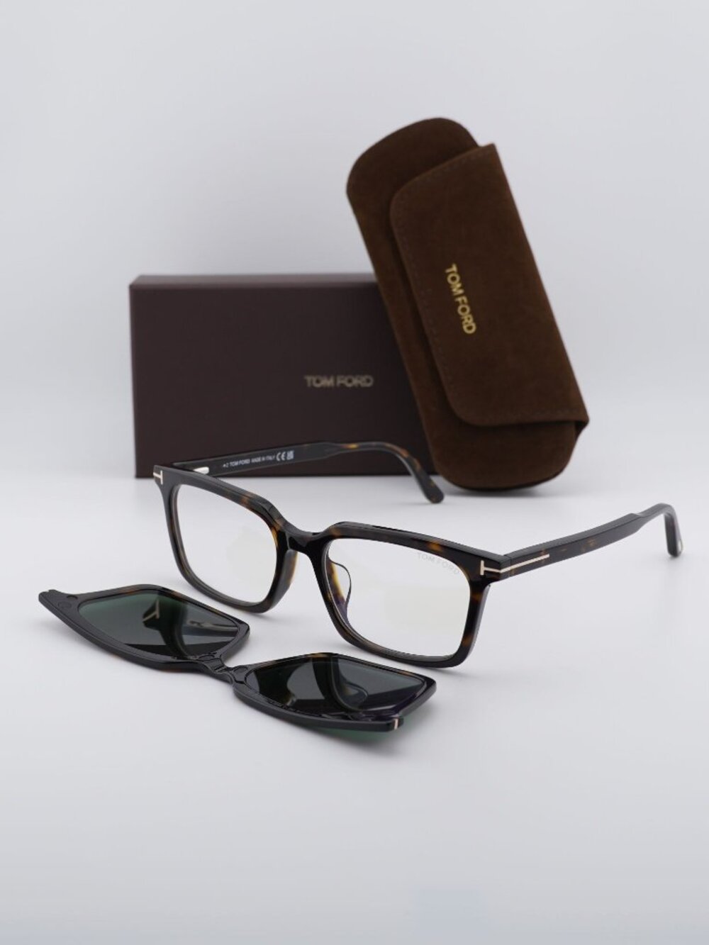 Tom Ford FT6153-D-B 052 Rectangle Eyeglasses - Dark Havana 57mm
